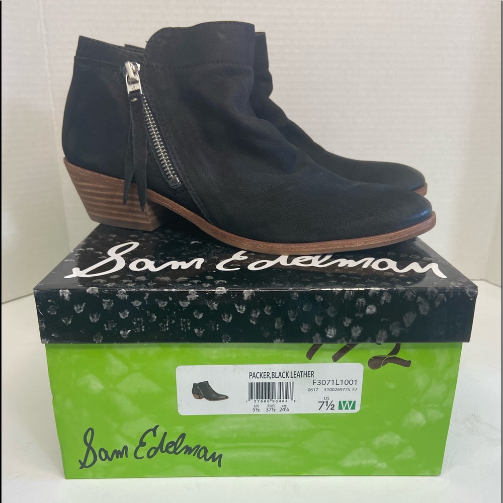 Sam Edelman Packer black ankle booties 7.5 Wide